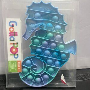 Gotta Pop Push & Pop Bubble Fidget Multi-Color Blue Seahorse Shape Sensory Toy